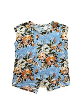 Joie 100% Linen Floral Sleeveless Top L